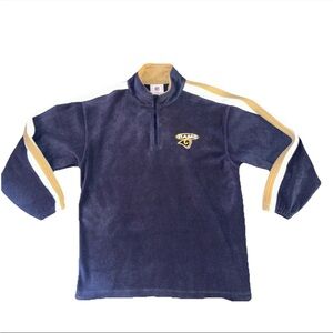 Vintage NFL Rams Embroidered 1/4 Zip Fleece Pullover Jacket Mens L
